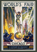 20x30&quot; CANVAS Decor.Room design art print.1933 Chicago Fair.Deco studio.... - £50.68 GBP