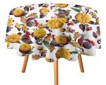 Leaf Yellow Pumpkin Tablecloth Round Kitchen Dining for Table Cover Deco... - $15.99+