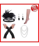 Complete 1920s Flapper Costume Accessories - Headpiece, Gloves, and Earr... - $37.17 CAD