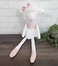 Easter Lamb Sheep Ballerina Shelf Sitter Glittery Pink Bow  25&quot; Shabby Chic NEW - £22.88 GBP