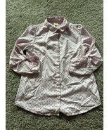 Faded Glory Girls Pink Polk dot Button Up Top Size XL Roll Tabs Classic - $163.85 MXN