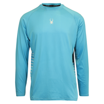 Spyder Men&#39;s T-Shirt Aqua Blue UPF30+ Rash Guard L/S (S01A) - £14.90 GBP