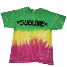 Sublime Band T Shirt Neon Tie Dye Green Yellow Pink Womens Small S - $19.54