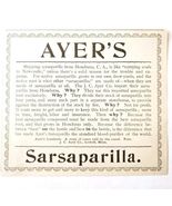 Ayer&#39;s Sarsaparilla Medical 1897 Advertisement Victorian Quack Medicine ... - €17,04 EUR