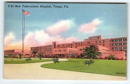 New Tuberculosis Hospital Tampa Florida Postcard Linen Vintage Unused Tichnor - £8.60 GBP