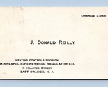 Minneapolis Honeywell Regulator Co Vtg Business Card East Orange New Jer... - $9.85