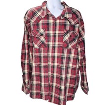 Legendary Whitetails Mens 3XL Dress Shirt Red Washed Plaid Pearl Snap Bu... - £23.22 GBP