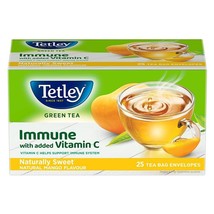 Tetley | Naturally Sweet Green Tea with Mango Flavour | 25 Tea Bags X 2 PACK - £19.93 GBP