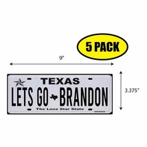 5 Pack 3.37&quot;x 9&quot; Lets Go Brandon Plate Sticker Decal Gift Maga Trump BS0315 - £6.73 GBP