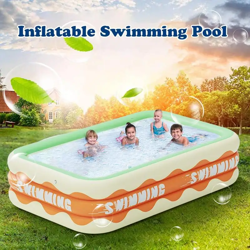 Inflatable Rectangular Foldable Kid Pool Inflatable Swimming Pool Portable - £128.86 GBP+