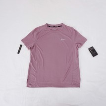 Nike Women Dri-FIT Miler Running Top Mesh Fabric AT4196-515 Dusty Mauve Size XL - £18.45 GBP