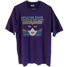 Vintage 1985 New Orleans Mardi Gras Harlequin Mask Purple T Shirt Hanes 50/50 - £22.50 GBP