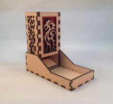 Dragon v6 Dice Tower and Tray Red Acrylic Window COMPACT DESIGN Laser Cu... - $29.69