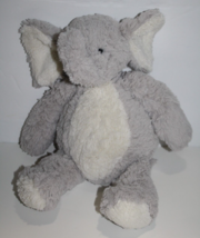 Pier 1 Gray Cream Plush Baby Elephant 14&quot; Soft Toy Stuffed Animal Sewn E... - $14.52