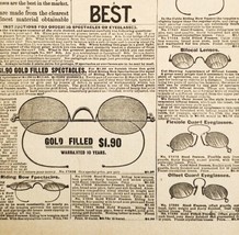 1900 Eye Glasses Spectacles Advertisement Victorian Sears Roebuck 5.25 x... - £14.55 GBP