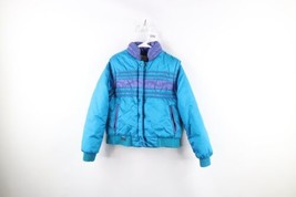 Vintage 80s Speedo Womens XS Color Block Zip Off Sleeves Puffer Jacket V... - £63.67 GBP