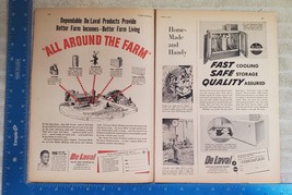 Vintage 1952 DeLaval Milk Products Magazine Ad 2 page - £10.99 GBP