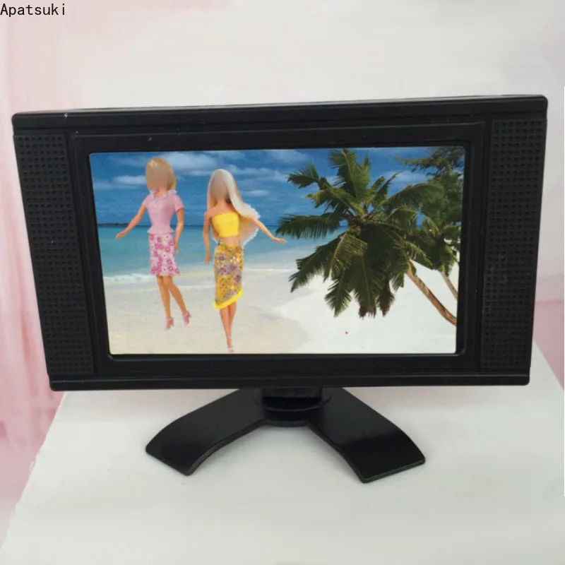 Kids Toy Doll Accessories Mini Fake TV For Barbie Doll House Plastic Furniture - £7.88 GBP+