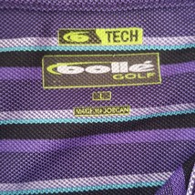 Bolle Tech Shirt Men&#39;s Size Large Golf Purple Black Stripes Activewear Casual SS - £14.74 GBP
