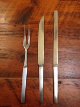 Set of 3 Mid Century Stainless Steel Made in Italy Carving Knifes + Serv... - £48.81 GBP