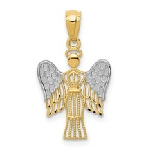 NEW 14k with Rhodium Angel Pendant - £89.12 GBP
