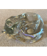 Vintage Indiana Glass Clear Sleeping Cat Kitten Votive Tealight Candle H... - $23.28 CAD