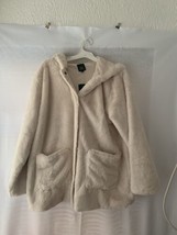 Wild Fable™ Women&#39;s Faux Fur Hooded Coat - Ivory Size L - NWT - £6.87 GBP