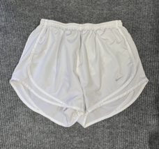 Nike Dri-Fit Running Short Womens Medium White Lined Inside Pocket Athletic - $27.47