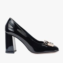 The Ferrara Black Patent Leather Block Heel Pump Women Shoe image 8