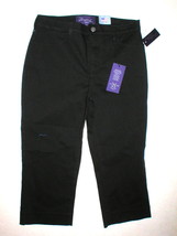 NWT NYDJ Womens Capri Crop 6P 6 P Not Your Daughters Jeans USA Dark Black Pants  - £89.26 GBP