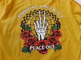 Dikotomy Men&#39;s long sleeve t shirt Size L large &quot;Positive Vibes Only Peace Out&quot; - £16.18 GBP