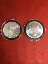 TWO 2014 American Eagle 1 Oz Silver Dollar Coins -  - £77.44 GBP