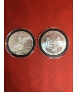TWO 2014 American Eagle 1 Oz Silver Dollar Coins - - £72.32 GBP