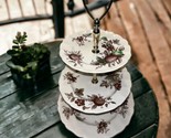 Johnson Bros Harvest Time 3 Tier Tray Gold And White With Fruit Pattern ... - $19.79