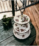 Johnson Bros Harvest Time 3 Tier Tray Gold And White With Fruit Pattern ... - $19.79