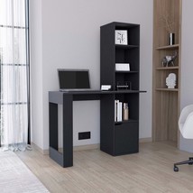 Iowa Computer Desk w/ Cabinet &amp; 4-Tier Bookcase - $215.99