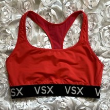 Victorias Secret VSX  Sports Bra Size Large Red Black Athletic Workout Gym - £15.77 GBP