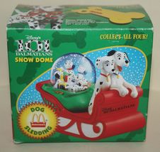 1996 McDonalds Disney 101 Dalmatians Dog Sledding Snow Dome in Box - £6.43 GBP