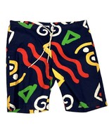 Retro 80s RARE Board Shorts Mens 34 Blue Abstract Op Art Print VTG - $120.54 CAD
