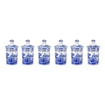 Spode Blue Italian Spice Jars | Set of 6 | Beautiful and Functional Kitc... - $87.99