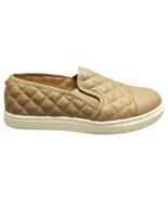 Steve Madden Zaander Quilted Sneakers Womens Size 9M White Brown Slip On... - $32.59