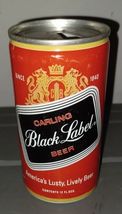 Vintage Empty Pull Tab Beer Can Carling Black Label Beer Red 12 Oz. - $92.73 MXN