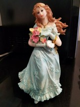 Quinceanera Cake Topper Large Figure Blue Dress with Bouquet - £7.69 GBP