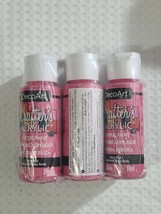 DecoArt Crafter&#39;s - Acrylic Paint - Party Pink - 2oz (6-Pack) - NEW/SEALED - £9.36 GBP