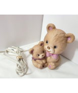 Girl Bears Vtg Nightlight Purple Neck Bows George Good Japan Josef Inclu... - $32.17