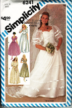 WEDDING DRESS Vintage 1983 Simplicity Pattern 6241 Size 12 UNCUT - $14.00