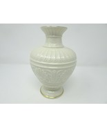 LENOX ATHENA VASE  8&quot; IVORY COLOR GOLD RIMMED  WITH ORIGINAL STICKER - $424.27 MXN