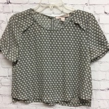 Forever 21 Contemporary Womens Blouse Black White Geometric Scoop Keyhole XS - £8.55 GBP