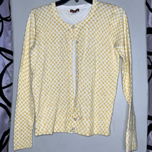 Merona Cardigan Sweater Size S Womens Yellow White - £8.44 GBP