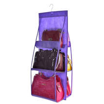 B05005 Double Sided 6 Pocket Hanging Bag Non-woven Fabric Hanging Handbag Organi - £3.94 GBP